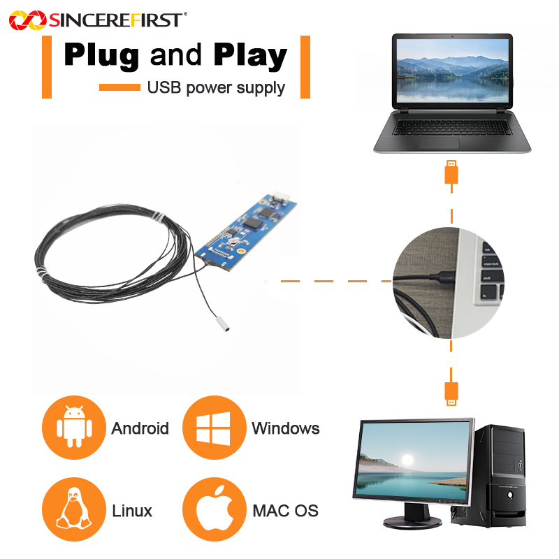 Plastic Lens OmniVision OCHFA10 Separated USB2.0 Endoscope Camera Module With Steel Shell